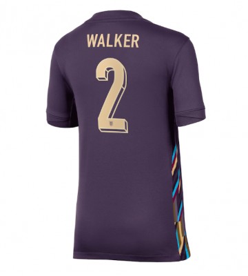 Inglaterra Kyle Walker #2 Segunda Equipación Mujer Eurocopa 2024 Manga Corta